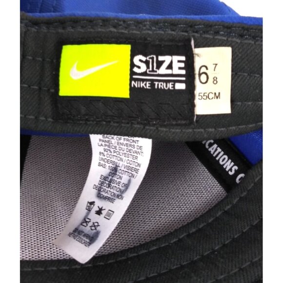 Vintage Nike Blue Team Logo Embroidered Fitted Baseball Cap Size 6.78" S/M - Picture 7 of 9